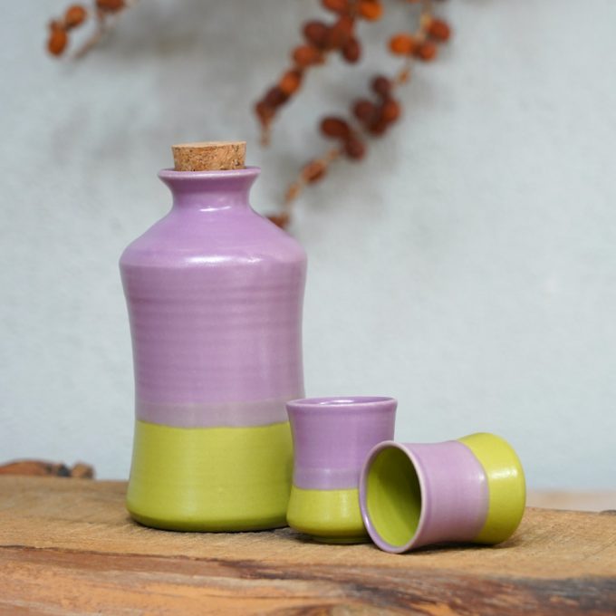 Raki set for 2 "Purple & green"