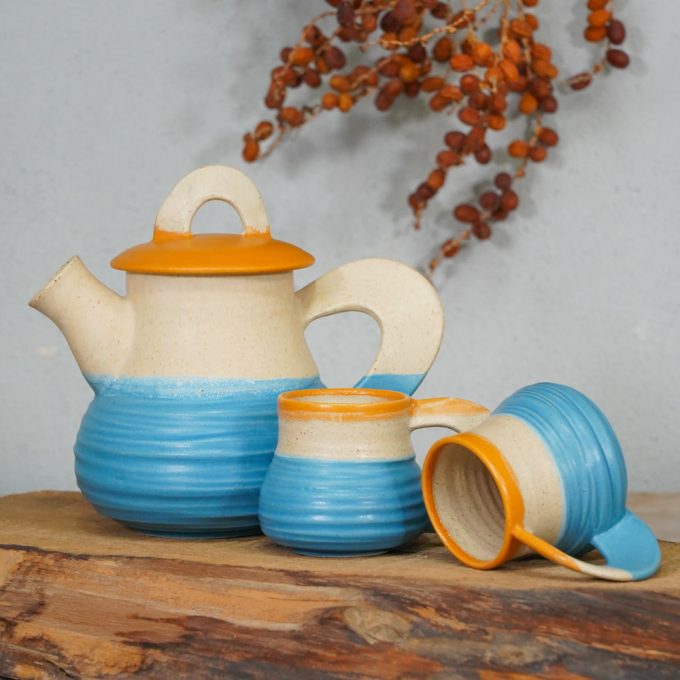 handmade ceramic tea set stoneware pottery
