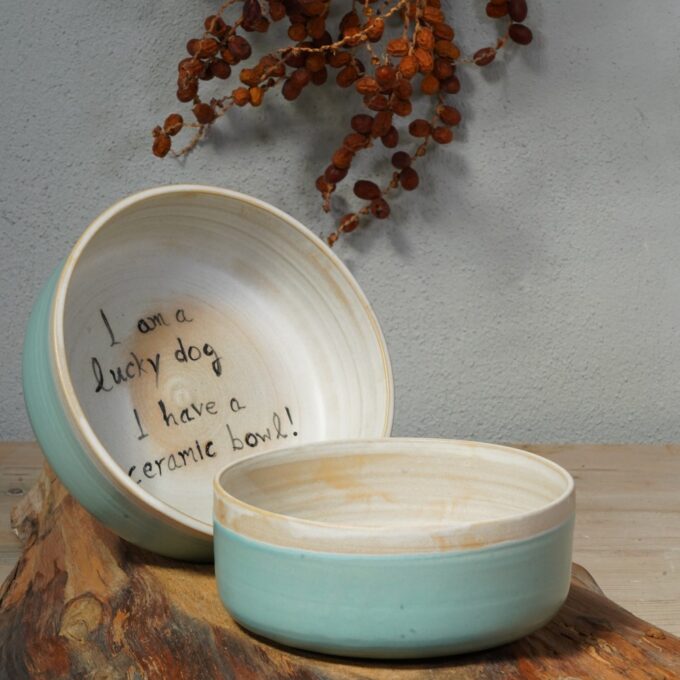 Food bowl for pets "Lucky dog, ceramic bowl" #2