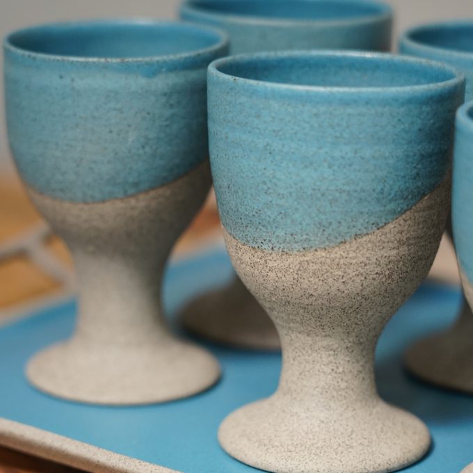 Wine set for 6 with tray