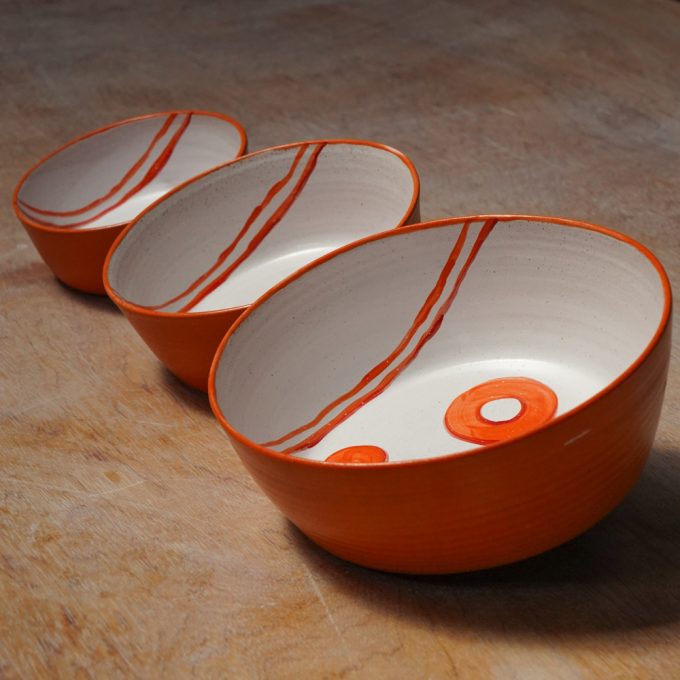 Bowl "Ring dots" Red