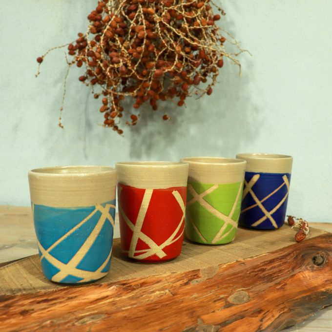 Double colored beer glass "Lines"