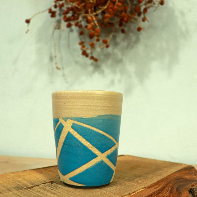 Double colored beer glass "Lines"