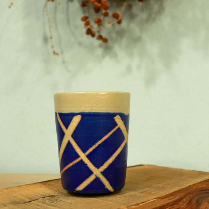 Double colored beer glass "Lines"