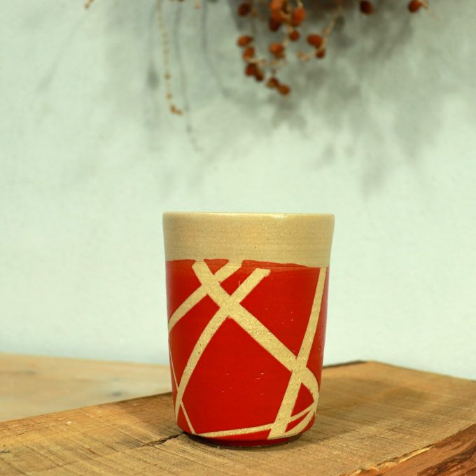 Double colored beer glass "Lines"