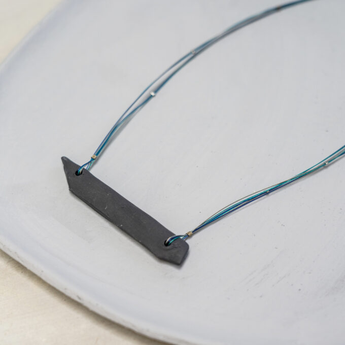 minimal wire necklace with ceramic bar